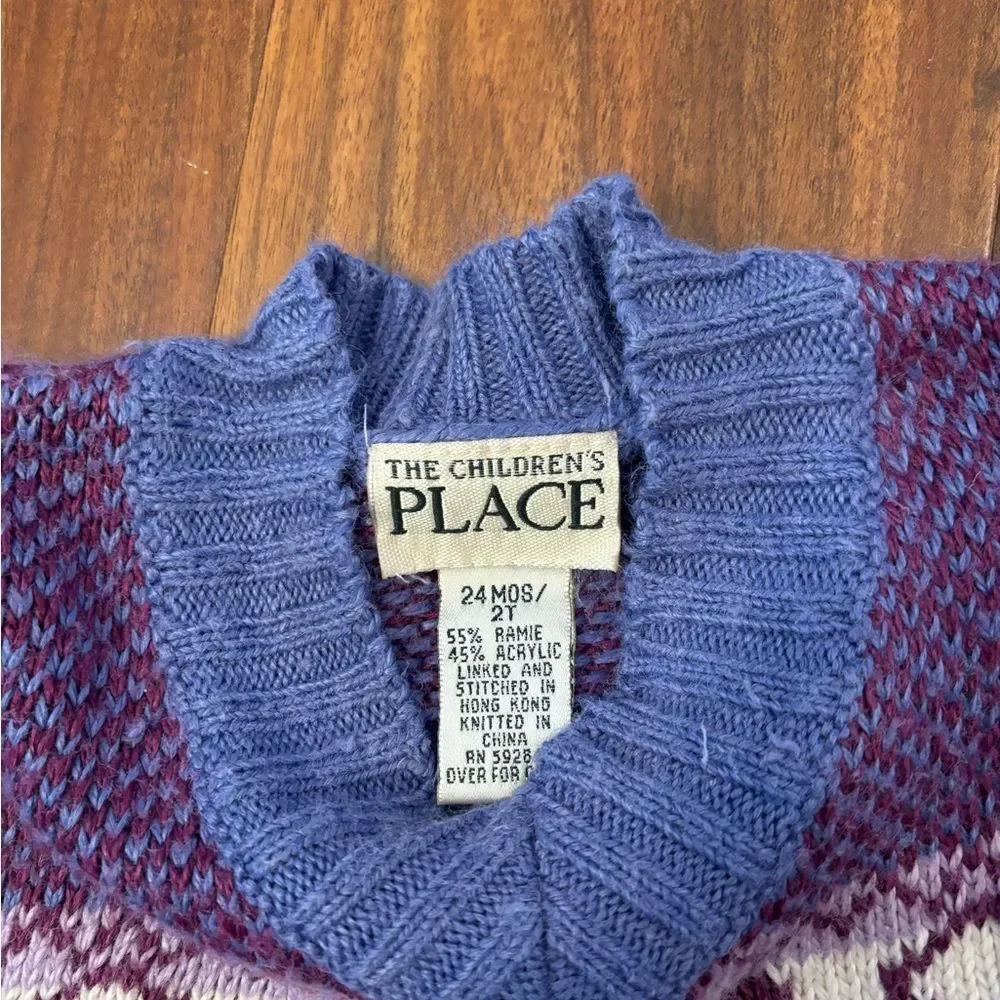 The Children’s Place y2k purple wintery sweater